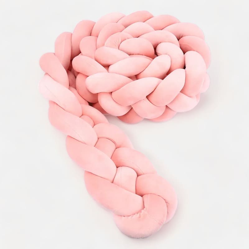 Chichonera bebe rosa | Mi Trenza de Cuna Rosa empolvado / 4 Cabos / Longitud 100 cm