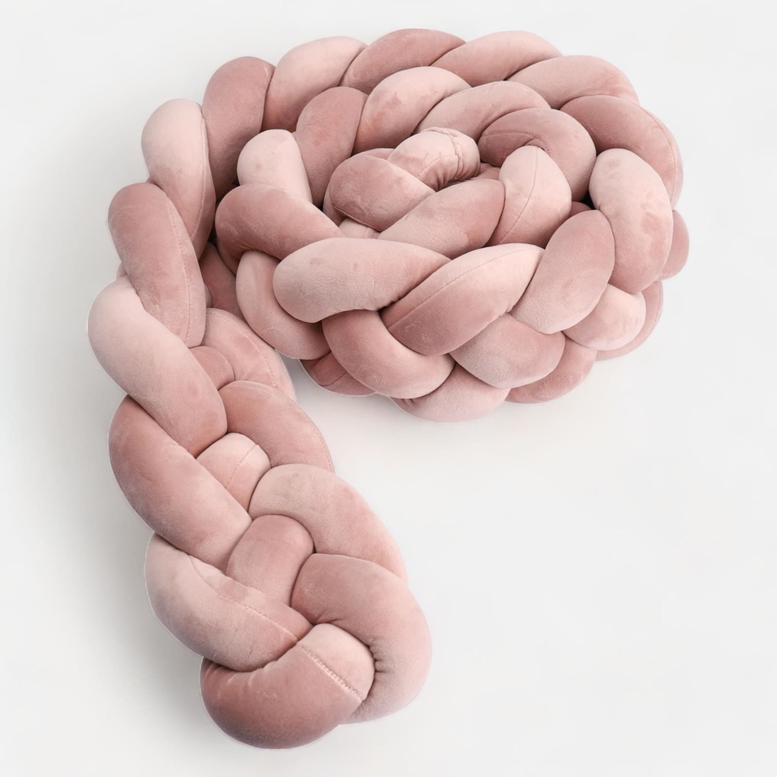 Chichonera bebe rosa | Mi Trenza de Cuna Rosa viejo / 4 Cabos / Longitud 100 cm