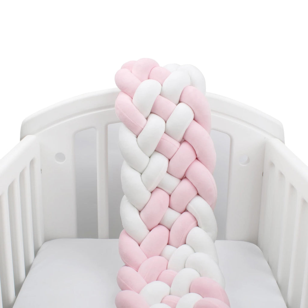 Chichonera cuna 60x120 rosa y blanco | Mi Trenza de Cuna