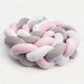 Chichonera trenzada gris rosa blanco | Mi Trenza de Cuna 3 Cabos / Longitud 100 cm