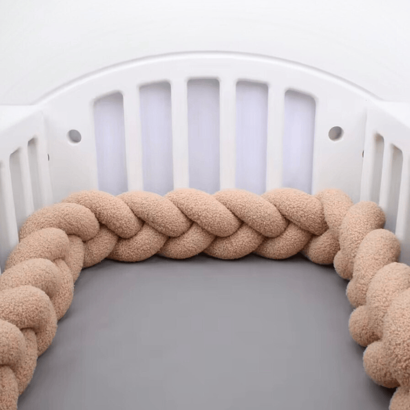 Chichoneras para cunas acolchada | Mi Trenza de Cuna 3 Cabos / Longitud 100 cm / Marrón