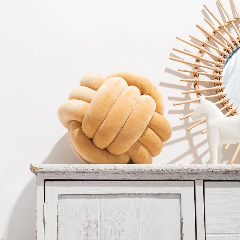 Cojín con lazo | Mi trenza de Cuna Camel / 22 cm