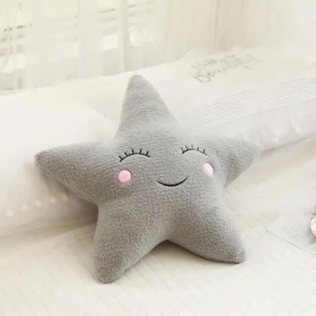Cojín de nube, luna y estrella para bebé | Mi trenza de Cuna Estrella / Gris