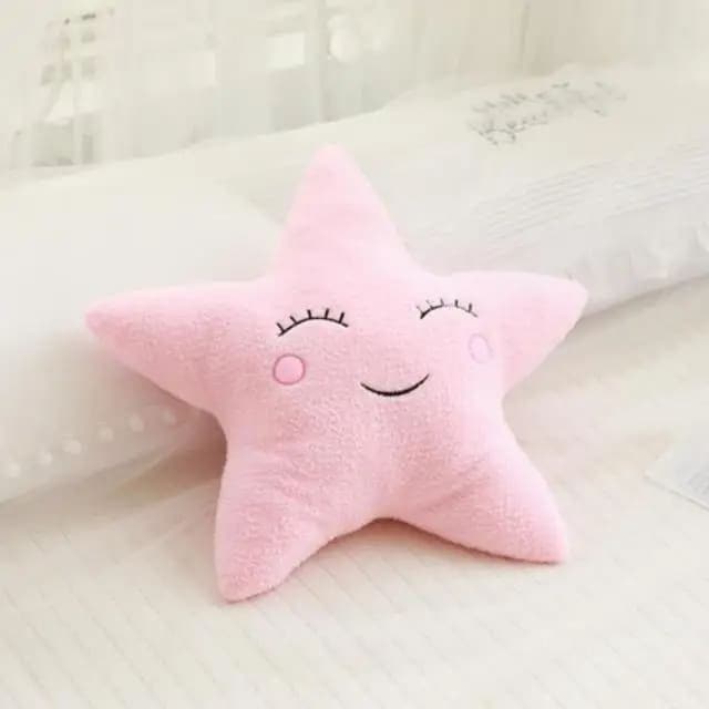 Cojín de nube, luna y estrella para bebé | Mi trenza de Cuna Estrella / Rosa