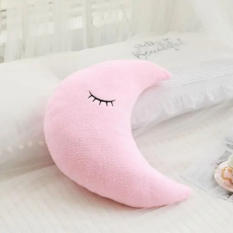 Cojín de nube, luna y estrella para bebé | Mi trenza de Cuna Luna / Rosa