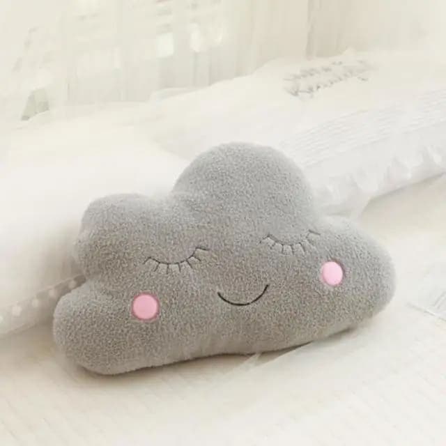 Cojín de nube, luna y estrella para bebé | Mi trenza de Cuna Nube / Gris
